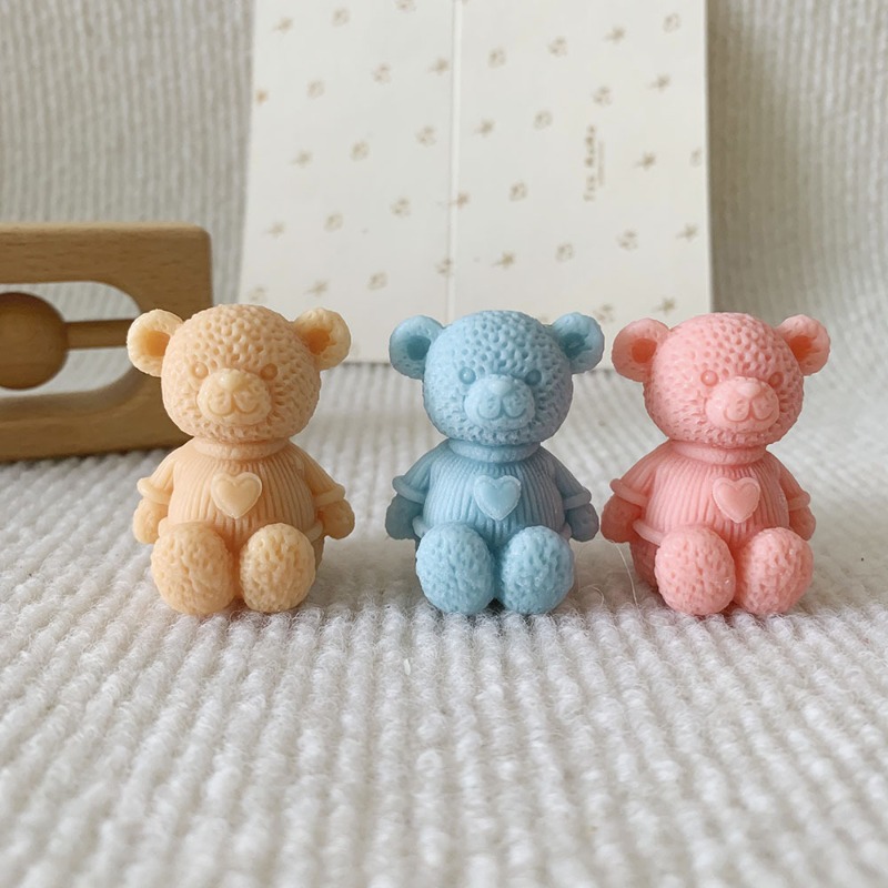 Soap Making Equipment For Beginners - Mini Love Bear Candle Silicone Mold