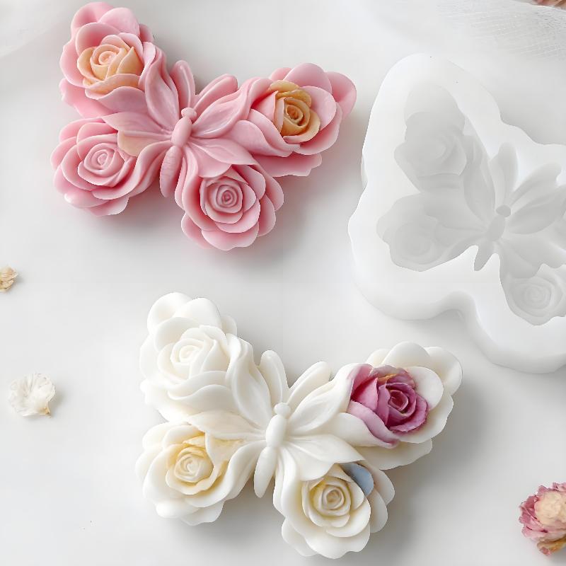 Soap Making Supplies - DIY Rose Butterfly Form Silicone Mold